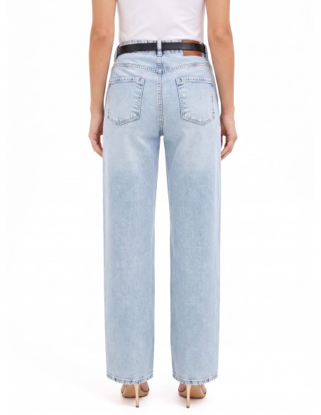 Jeans Palazzo Lavagem Clara Rinascimento