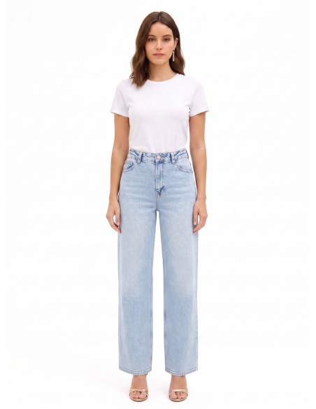Jeans Palazzo Lavagem Clara Rinascimento