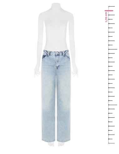 Jeans Palazzo de Lavagem Clara Rinascimento