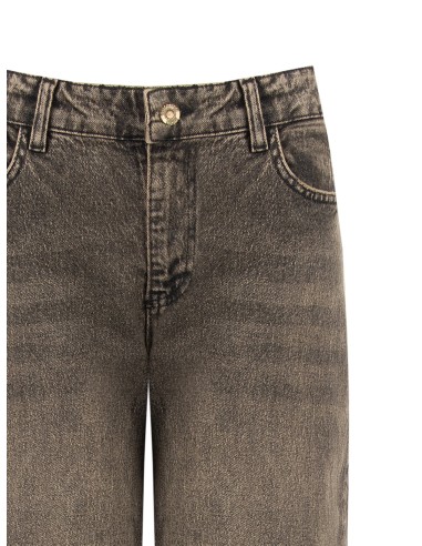 Jeans Palazzo com Efeito Desgastado Rinascimento