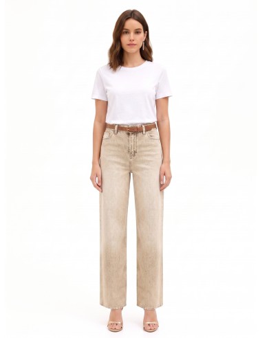 Jeans Palazzo com Efeito Branqueado Rinascimento