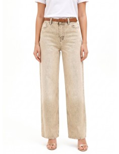 Jeans Palazzo com Efeito Branqueado Rinascimento