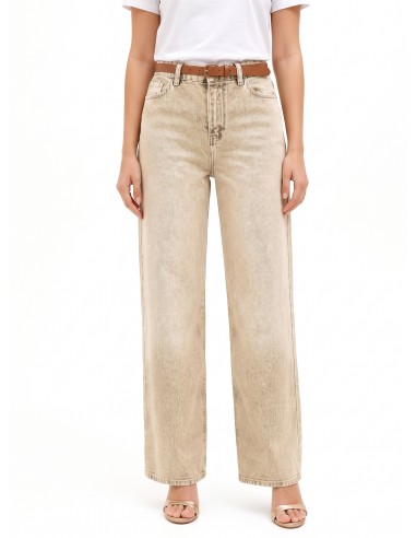 Jeans Palazzo com Efeito Branqueado Rinascimento