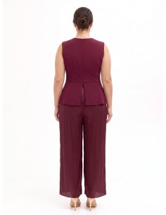 Macacão Curvy Palazzo em Tecido Cadi e Cetim Laminado Rinascimento Curvy 2