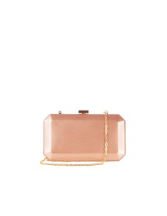 Clutch rígida com purpurinas e alça de corrente Rinascimento