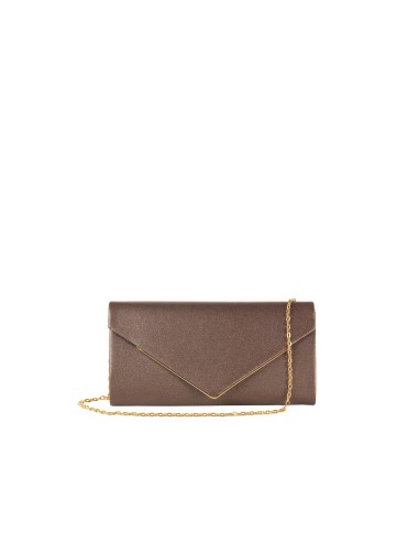 Clutch rígida com glitter, detalhe metálico e alça de ombro em corrente Rinascimento