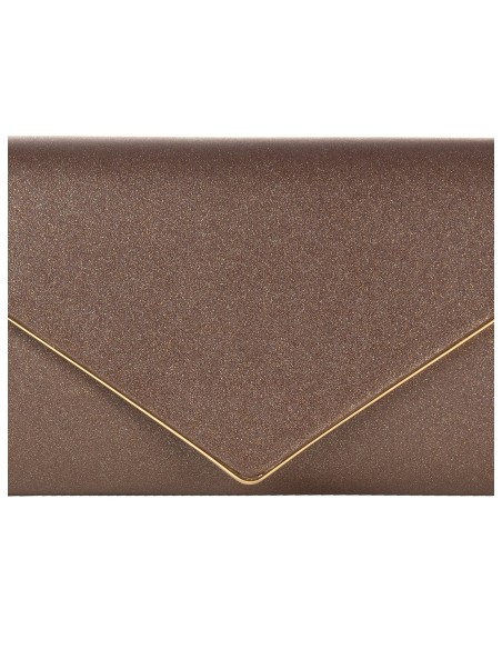 Clutch rígida com glitter, detalhe metálico e alça de corrente Rinascimento
