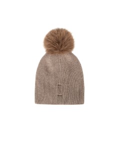 Gorro em mistura de viscose e lã com cristais cabochão e pompom em pelo sintético Rinascimento 2