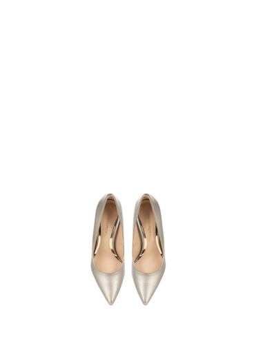 Decote stiletto com glitter e salto alto metálico Rinascimento