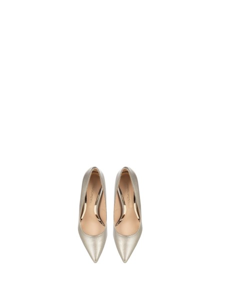 Decote stiletto com glitter e salto alto metálico Rinascimento