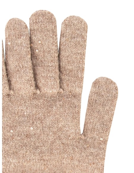 Luvas em mistura de viscose e lã com micro-paillettes Rinascimento