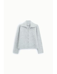 Cardigan com fecho, gola polo e mangas compridas Please 2