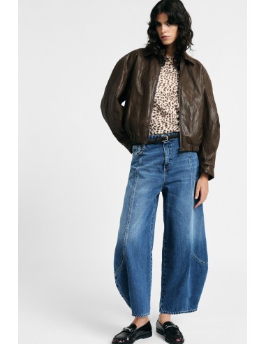 Jeans de corte balão de cintura subida com costuras arredondadas Please