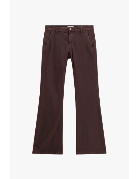 Calças flare fit com bainha evasé e bolsos chino Please