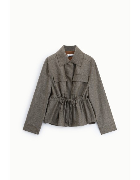 Casaco-camisa com fecho de correr e bolsos frontais Please