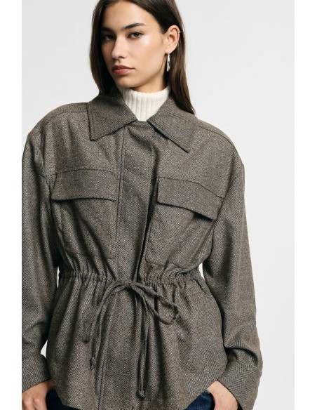 Casaco-camisa com fecho de correr e bolsos frontais Please