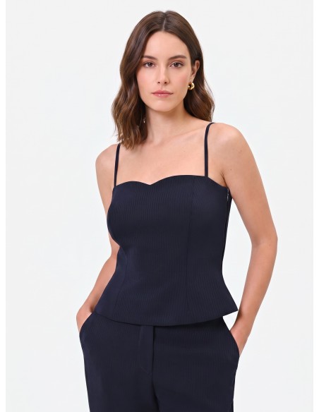 Top Studio Bustier Riscado em Crepe Rinascimento