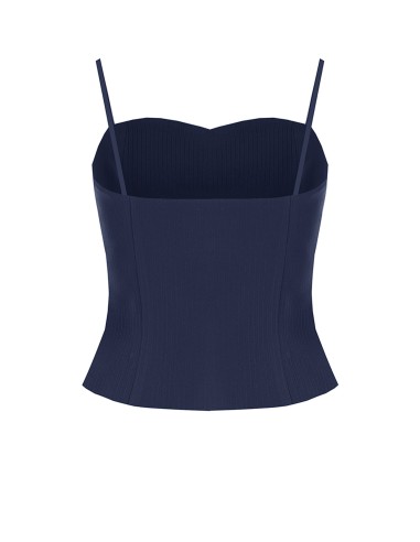 Top Studio Bustier às riscas em crepe Rinascimento