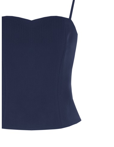 Top bustier Studio às riscas em crepe Rinascimento