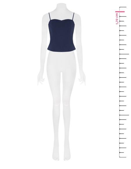 Top bustier Studio às riscas em crepe Rinascimento
