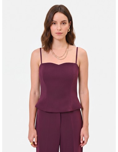 Top bustier Studio às riscas em crepe Rinascimento