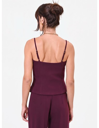 Top Studio tipo bustier às riscas em crepe Rinascimento