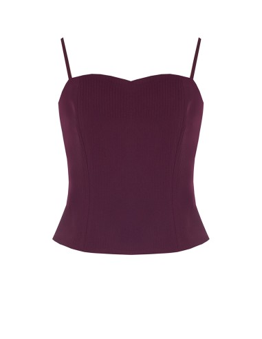 Top Studio Bustier às Riscas em Crepe Rinascimento