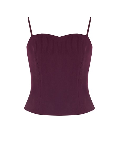 Top Studio Bustier às Riscas em Crepe Rinascimento