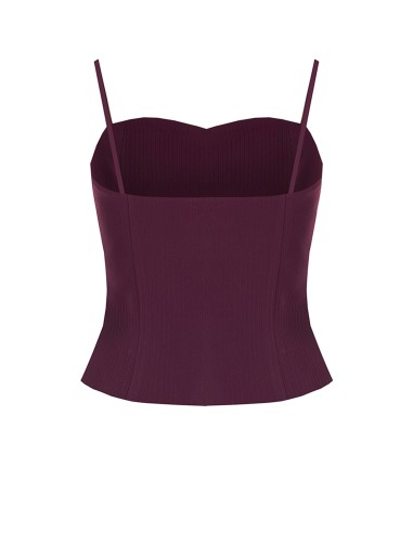 Top Studio Bustier às Riscas em Crepe Rinascimento