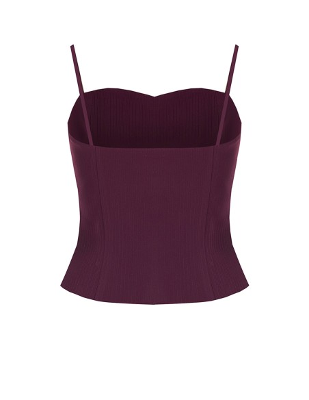 Top Studio Bustier às Riscas em Crepe Rinascimento