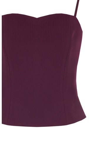 Top Studio Bustier às Riscas em Crepe Rinascimento