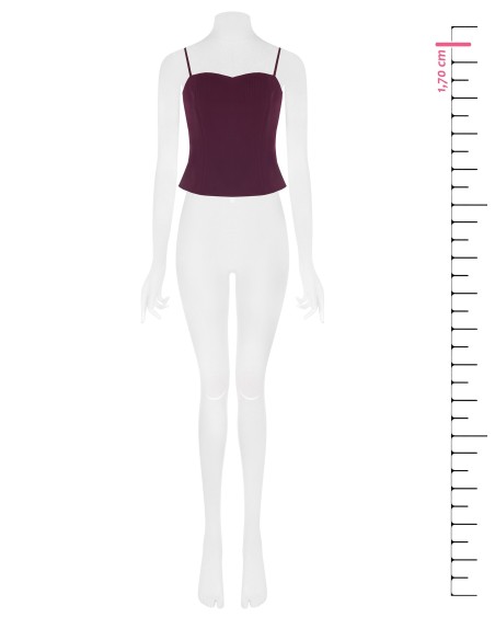 Top Studio bustier às riscas de giz em crepe Rinascimento