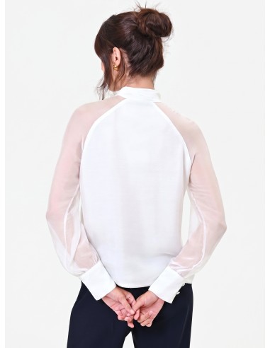 Blusa fluida Studio em mistura de seda com laço Rinascimento