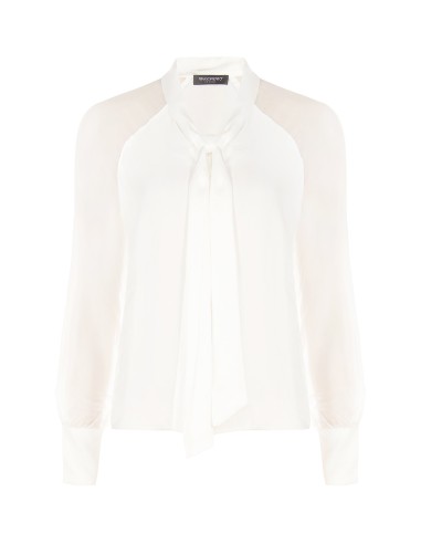 Blusa fluida Studio em mistura de seda com laço Rinascimento