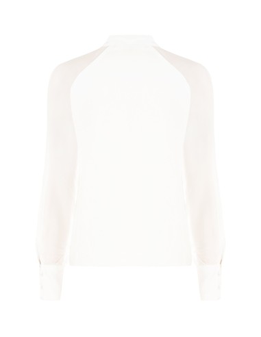 Blusa Studio fluida em mistura de seda com laço Rinascimento