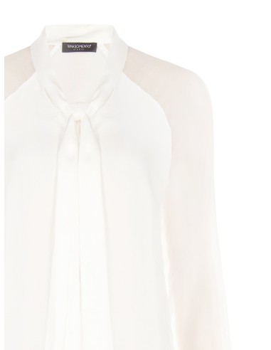 Blusa Studio Fluida em Mistura de Seda com Laço Rinascimento