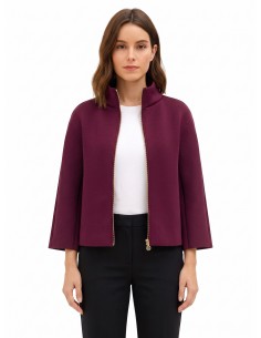 Casaco tipo capa em neoprene Rinascimento