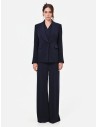 Casaco Studio de trespasse único às riscas de giz em crepe Rinascimento