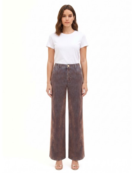 Calças de ganga wide leg aveludadas Rinascimento