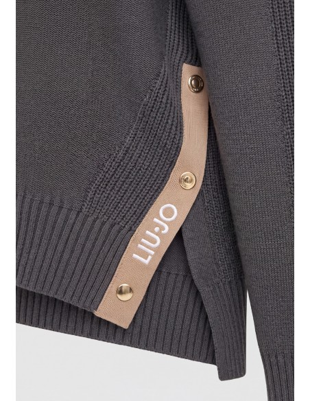 Camisola de gola alta em mistura de lã com botões Liu Jo