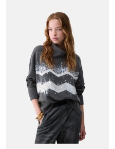 Camisola Jacquard de Mistura de Lã Liu Jo