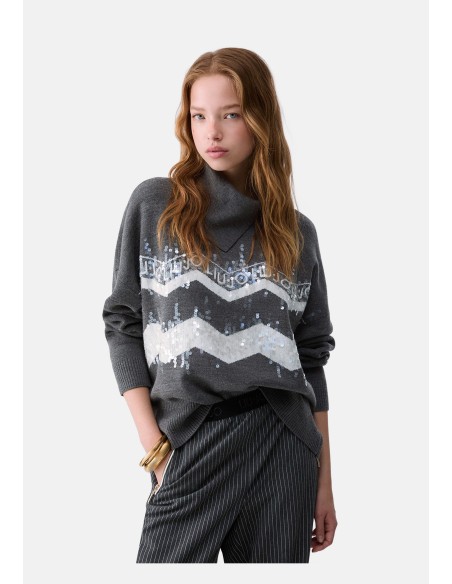Camisola Jacquard de Mistura de Lã Liu Jo