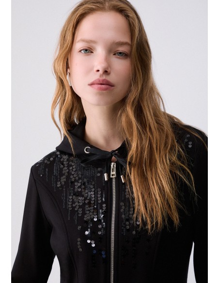 Sweatshirt Com Capuz E Lantejoulas Liu Jo