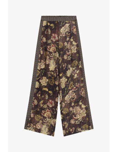 Calças Palazzo com Padrão Floral de Cintura Alta Dixie