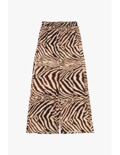 Calças Palazzo com Padrão Animalier e Cintura Elástica Dixie