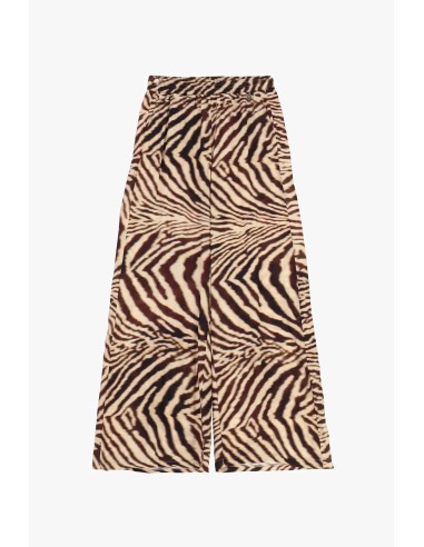 Calças Palazzo com Padrão Animalier e Cintura Elástica Dixie