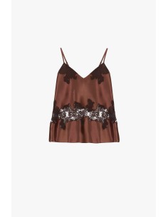 Top com alças finas e inserção em renda floral Dixie 2