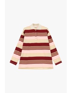 Camisola de mangas compridas às riscas com gola Dixie
