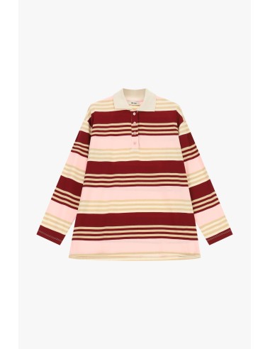 Camisola de mangas compridas às riscas com gola Dixie