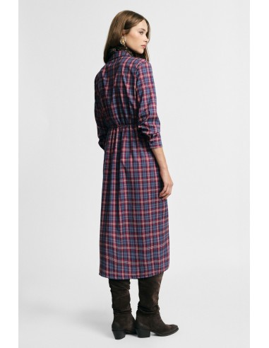 Vestido comprido aos quadrados com cinto atado Please